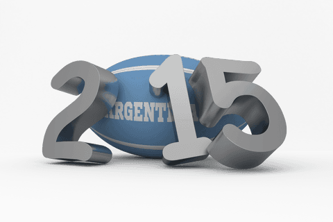 Transparent rugby ball 2015 design with argentina theme