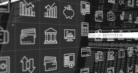 Abstract financial technology and data encryption concept