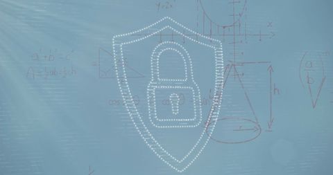 Digital security concept with padlock overlay and tech elements
