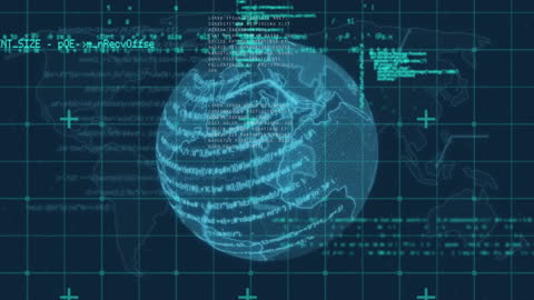 Digital Globe with Data Processing Overlays