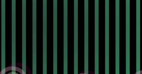 Pink hearts on green striped black background