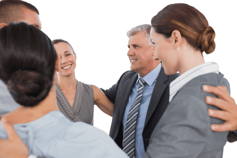 Transparent Business Team Standing United in Office Circle - Download Free Stock Videos Pikwizard.com