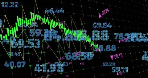 Digital illustration of financial data with market trends