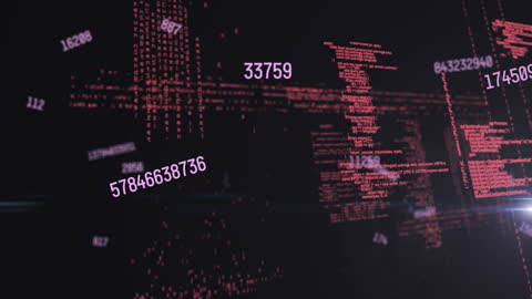 Abstract Digital Data Flow on Black Background