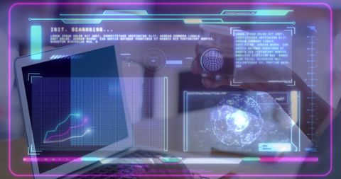 Futuristic Digital Interface with Data on Computer Screen - Download Free Stock Images Pikwizard.com