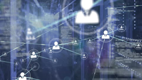 Digital Network Connections Over Server Background