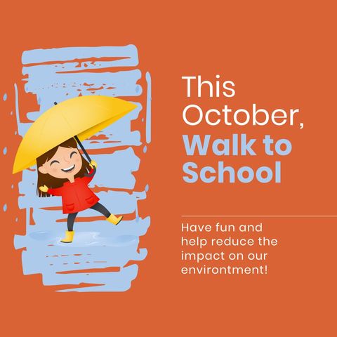 Encouraging Walking to School for a Healthier October - Download Free Stock Templates Pikwizard.com