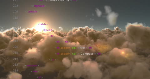 Digital Interface with Smoky Clouds and Bright Sunlight