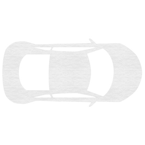 White Car Overhead Silhouette on Transparent Background Illustration