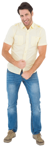 smiling handsome man flexing muscles on transparent background - Download Free Stock Videos Pikwizard.com