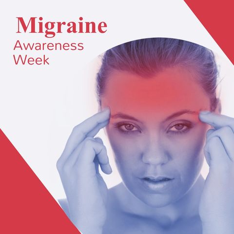 migraine awareness campaign with woman experiencing headache - Download Free Stock Templates Pikwizard.com