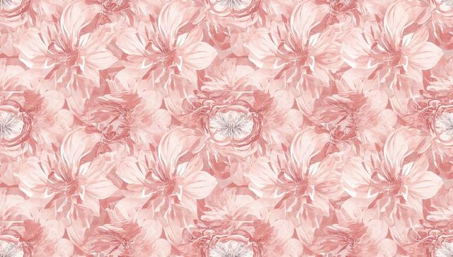 Dusty rose peony dahlia seamless floral pattern watercolor brushwork repeat ink lines hand-drawn