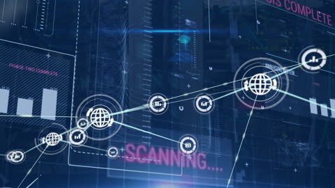 Animated Network and Data Processing Visualization