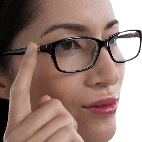 close-up of young woman adjusting transparent eyeglasses - Download Free Stock Videos Pikwizard.com