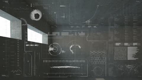 Futuristic Digital Interface with Analytical Data