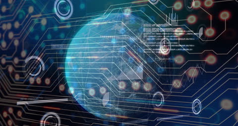 Global Data Network Animation Digital Interface Technology