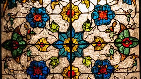 Intricate Stained Glass Pattern in Sacred Setting