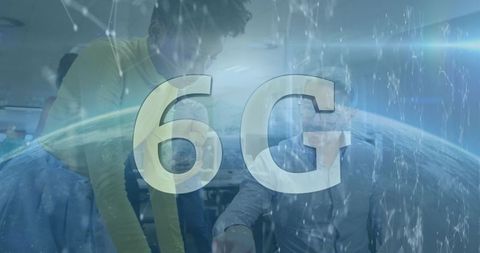 Innovative 6G Concept with Diverse Professionals in Office