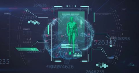 Digital Human Interface with Brain and Data Processing Visuals - Download Free Stock Images Pikwizard.com
