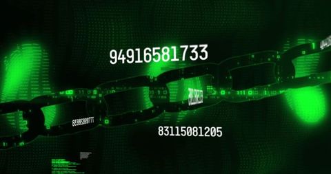 Digital Chain and Data with Flowing Numeric Code - Download Free Stock Images Pikwizard.com