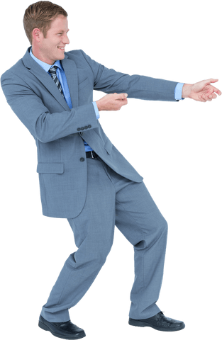 Transparent Businessman Gesturing with Enthusiasm in Gray Suit - Download Free Stock Videos Pikwizard.com