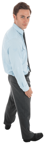 Confident Businessman with Hands in Pockets on Transparent Background