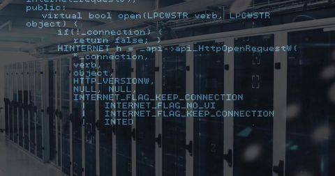 digital code and data process over modern server room - Download Free Stock Images Pikwizard.com