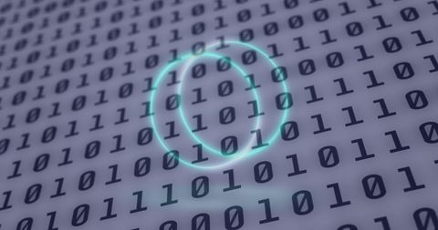 Neon Circles Highlighting Binary Code Digital Technology Concept - Download Free Stock Images Pikwizard.com