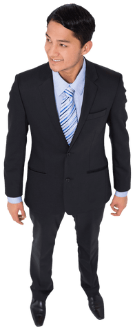 Smiling Asian Businessman on Transparent Background for Branding