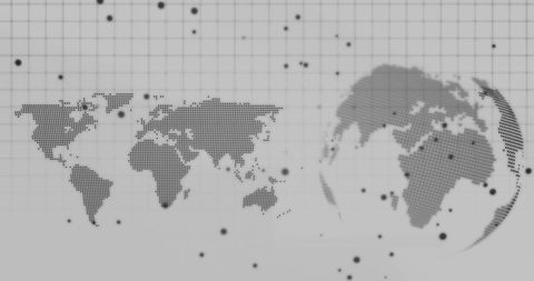 Digital World Map with Global Network and Connectivity Points - Download Free Stock Images Pikwizard.com