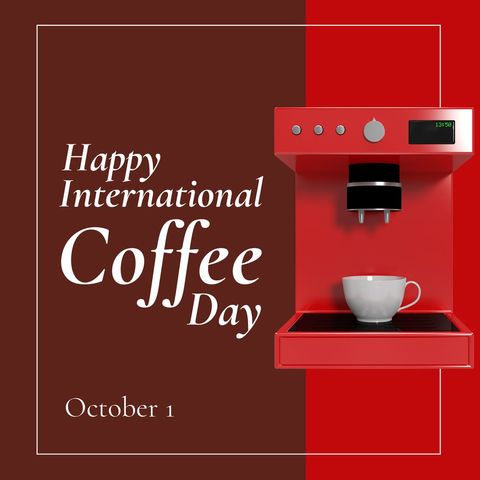 international coffee day celebration with modern coffee machine - Download Free Stock Templates Pikwizard.com