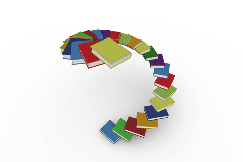 Colorful Books Forming Spiral on Transparent Background - Download Free Stock Videos Pikwizard.com