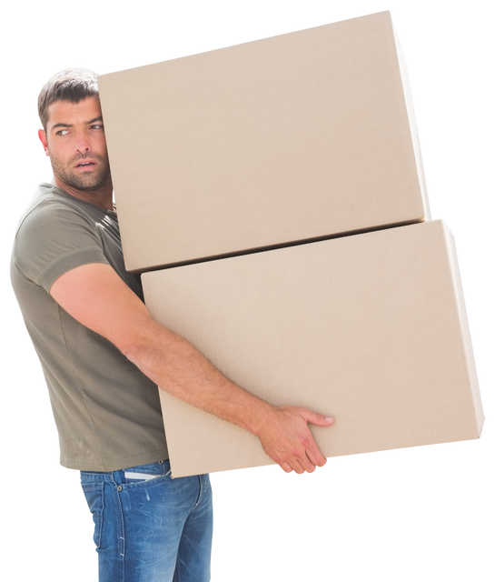 Man Holding Boxes with Transparent Background for Moving - Download Free Stock Videos Pikwizard.com