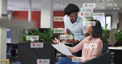 Collaborative Office Environment with Digital Communication Metrics