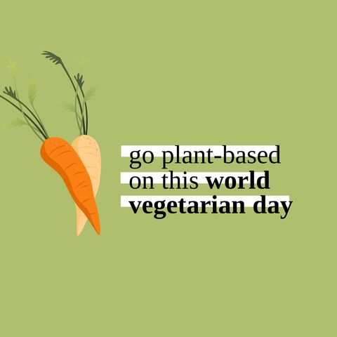 Illustration celebrating world vegetarian day with carrots