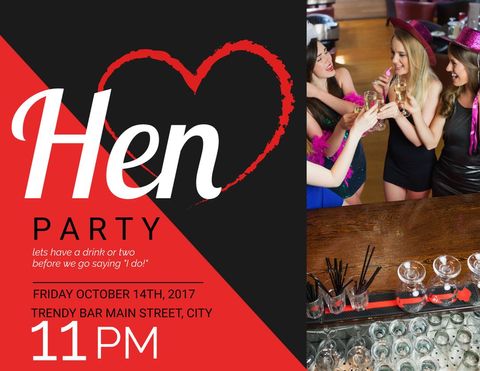hen party invitation design with friends toasting drinks - Download Free Stock Templates Pikwizard.com