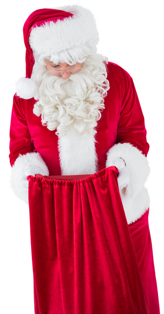 Transparent Santa Claus Looking Into Sack Isolated on White - Download Free Stock Videos Pikwizard.com