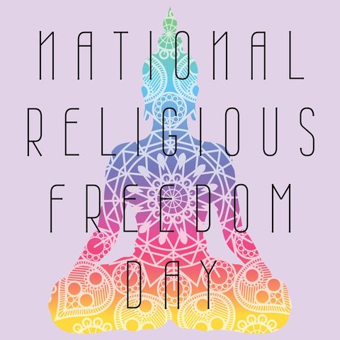 Vibrant meditation symbol national religious freedom day