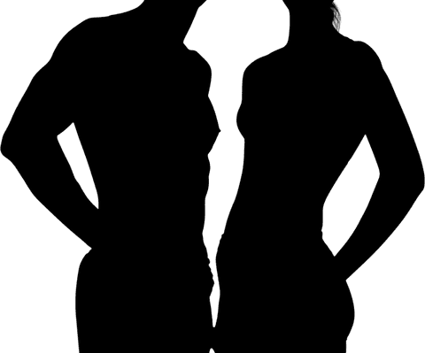 Silhouette Couple Embracing Love and Lifestyle Transparent Vector