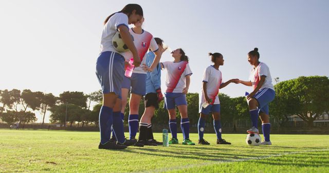 Women's Soccer Team Having Group Discussion During Training Session - Download Free Stock Images Pikwizard.com