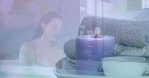 Peaceful Bathing Ritual with Candlelight for Relaxation