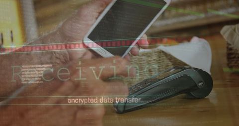 Digital Transaction with Smartphone and Encrypted Data Transfer - Download Free Stock Images Pikwizard.com