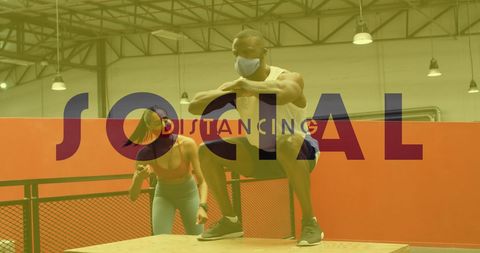 African American Man Practicing Fitness with Social Distancing Emphasis