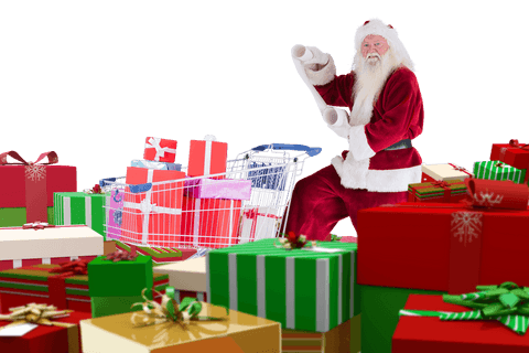 santa claus with shopping cart on transparent background - Download Free Stock Videos Pikwizard.com