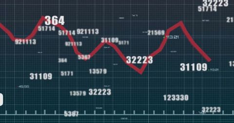 Financial Chart with Dynamic Numbers on Grid Background - Download Free Stock Images Pikwizard.com