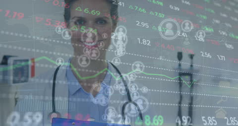 Doctor Analyzing Financial Data in Healthcare Context