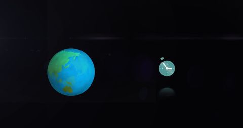 Digital Interface with Spinning Globe and Clock Symbol - Download Free Stock Images Pikwizard.com