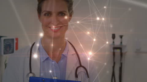 Healthcare Professional Engaging with Futuristic Technology Interface