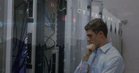 Man Analyzing Data and Cybersecurity Threats - Download Free Stock Images Pikwizard.com