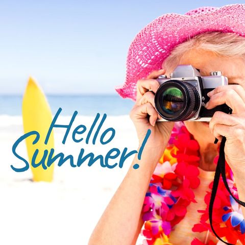 senior woman capturing summer memories at the beach - Download Free Stock Templates Pikwizard.com